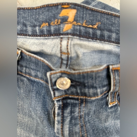 7 For All Mankind A Pocket Bootcut Cotton WomenJeans Embellished Pockets Size 27 - Picture 4 of 10